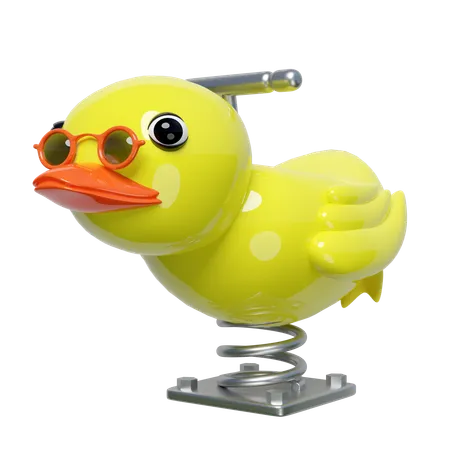 Cavaleiro da primavera de pato  3D Illustration