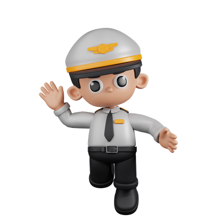 Piloto feliz  3D Illustration