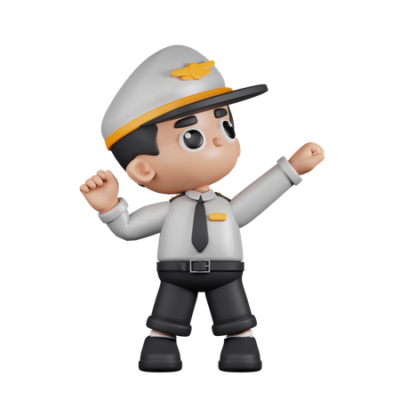Piloto luciendo victorioso  3D Icon