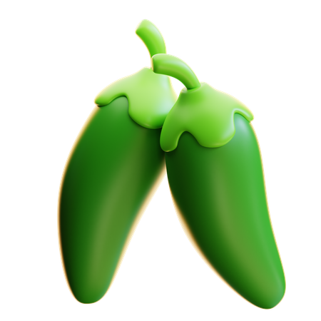 Chili vert  3D Icon