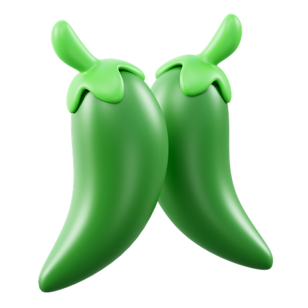 Chili vert  3D Icon