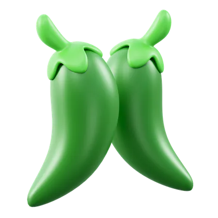 Chili vert  3D Icon