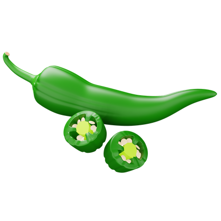 Piment vert  3D Icon