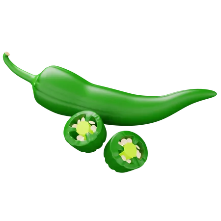 Piment vert  3D Icon