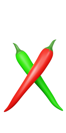 Pimiento verde y rojo  3D Icon