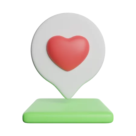 Marca De Amor Do Mapa De Alfinetes 3D Icon