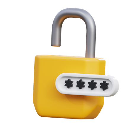 Pin Code Lock  3D Icon