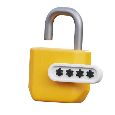 Pin Code Lock  3D Icon