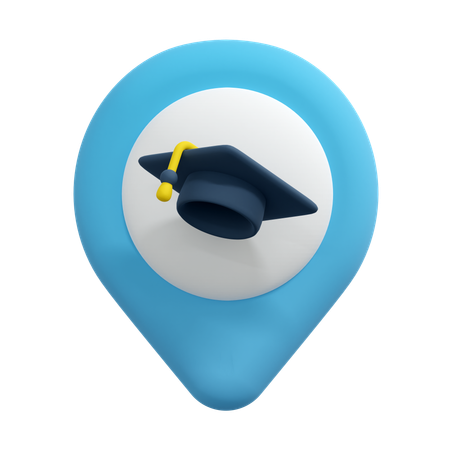 Pin de localização da escola  3D Icon