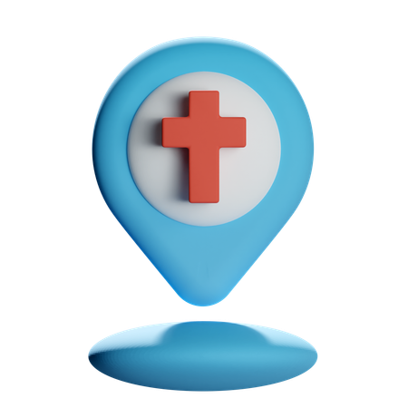 Pin de localização da igreja  3D Icon