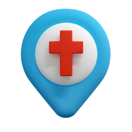 Pin de localização da igreja  3D Icon