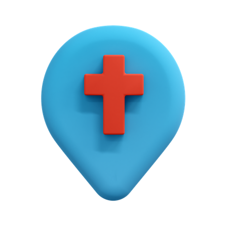 Pin de localização da igreja  3D Icon