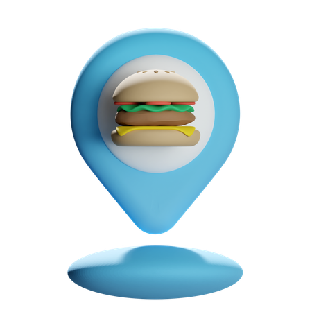 Pin de localização de hambúrguer  3D Icon