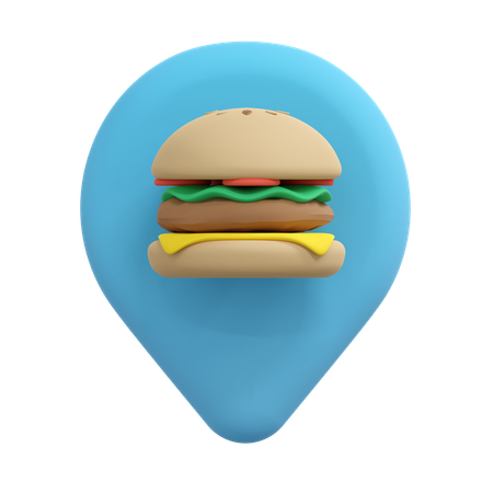 Pin de localização de hambúrguer  3D Icon