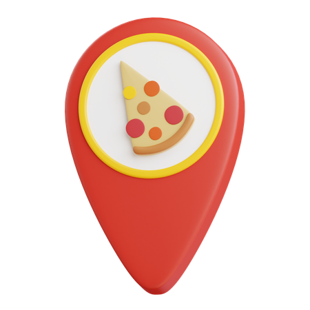 Pin de localização de pizza  3D Icon
