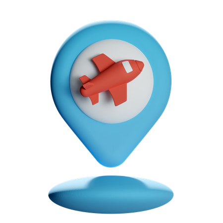 Pino de localização do avião  3D Icon