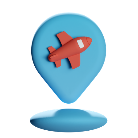 Pino de localização do avião  3D Icon
