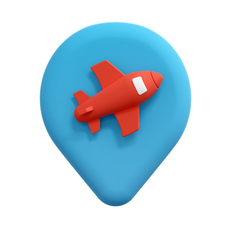 Pino de localização do avião  3D Icon