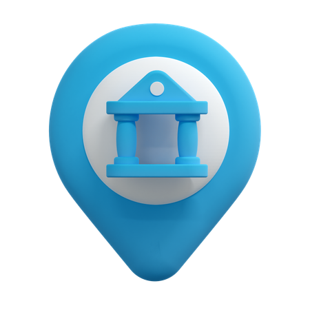 Pin de localização do banco  3D Icon