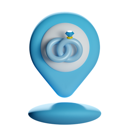 Pin de localização do casamento  3D Icon