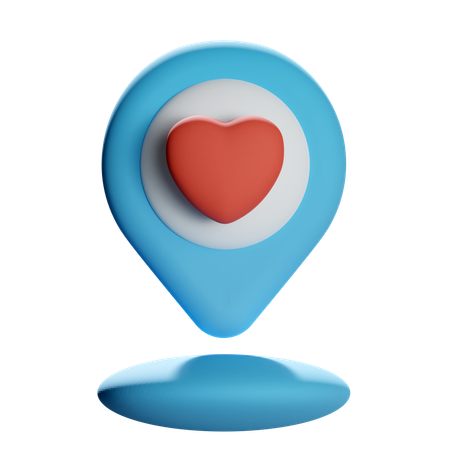 Alfinete de localização do coração  3D Icon