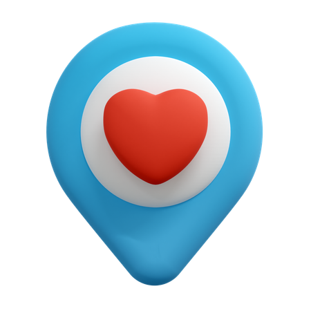 Alfinete de localização do coração  3D Icon
