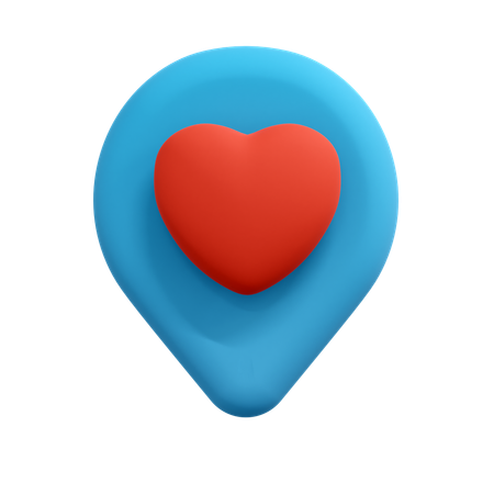 Alfinete de localização do coração  3D Icon