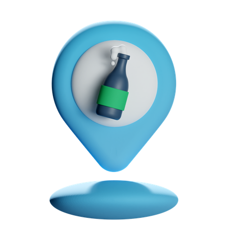 Pin de localização do vinho  3D Icon