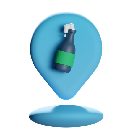 Pin de localização do vinho  3D Icon