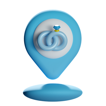 Pin de ubicación de la boda  3D Icon