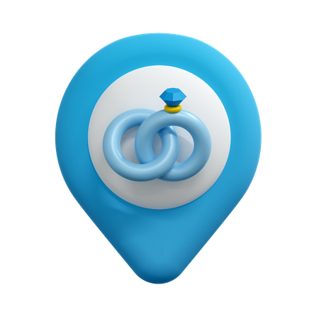 Pin de ubicación de la boda  3D Icon