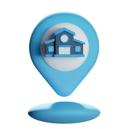 Pin de ubicación de la escuela  3D Icon