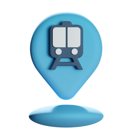 Pin de ubicación del tren  3D Icon