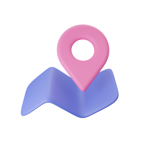Pin de ubicación y mapa  3D Icon