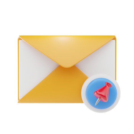 Pin Email  3D Icon