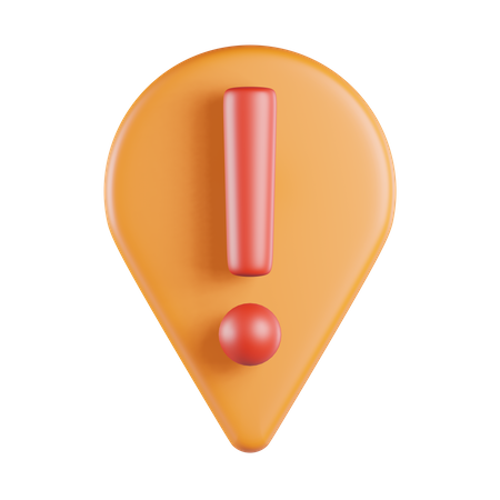 Pin Exclamation Sign  3D Icon