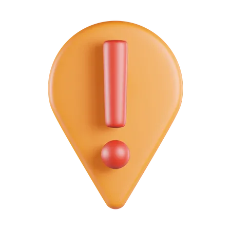 Pin Exclamation Sign  3D Icon