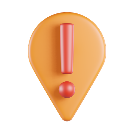 Pin Exclamation Sign  3D Icon