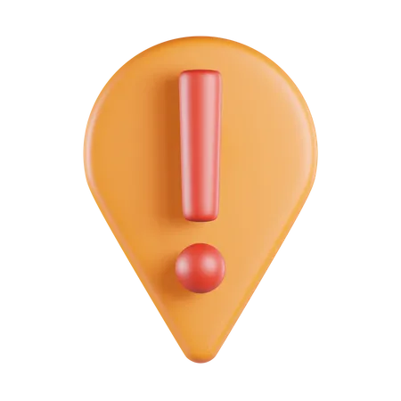 Pin Exclamation Sign 3D Icon