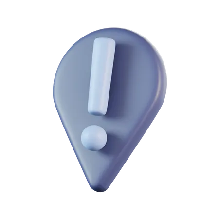 Pin Exclamation Sign  3D Icon