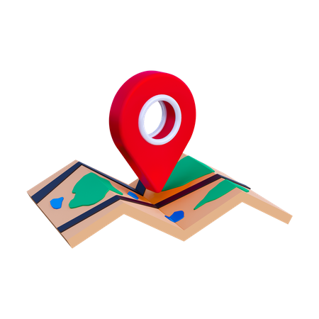 Pin Location 3D Illustration
