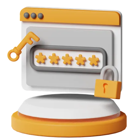 Pin Password  3D Icon