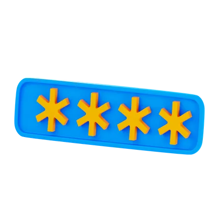 Pin Password  3D Icon