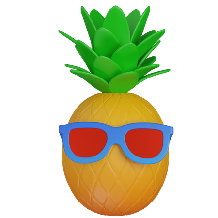 Pinapple With Glasses  3D Icon