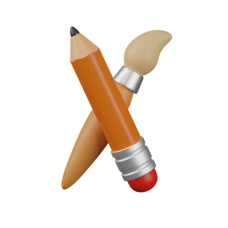 Pinceau et stylo  3D Icon