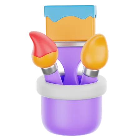 Pinceaux  3D Icon