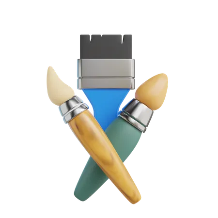 Pinceaux  3D Icon