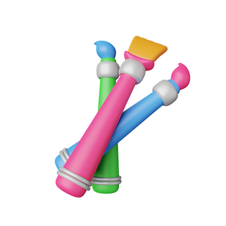 Pinceaux  3D Icon