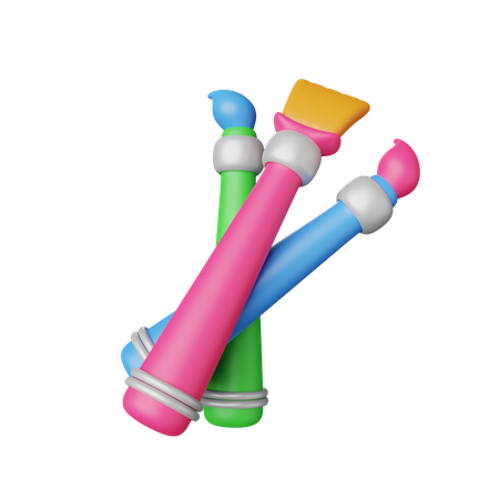 Pincéis de pintura  3D Icon