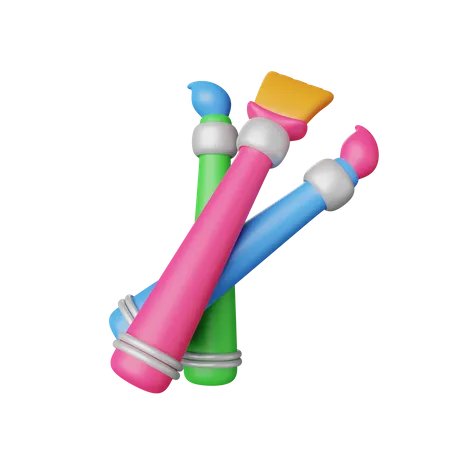 Pincéis de pintura  3D Icon